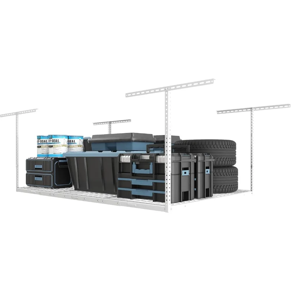 

4x6 Overhead Garage Storage Adjustable Ceiling Rack 72" Length x 48" Width x 40" Height, 450lbs Weight Capacity,