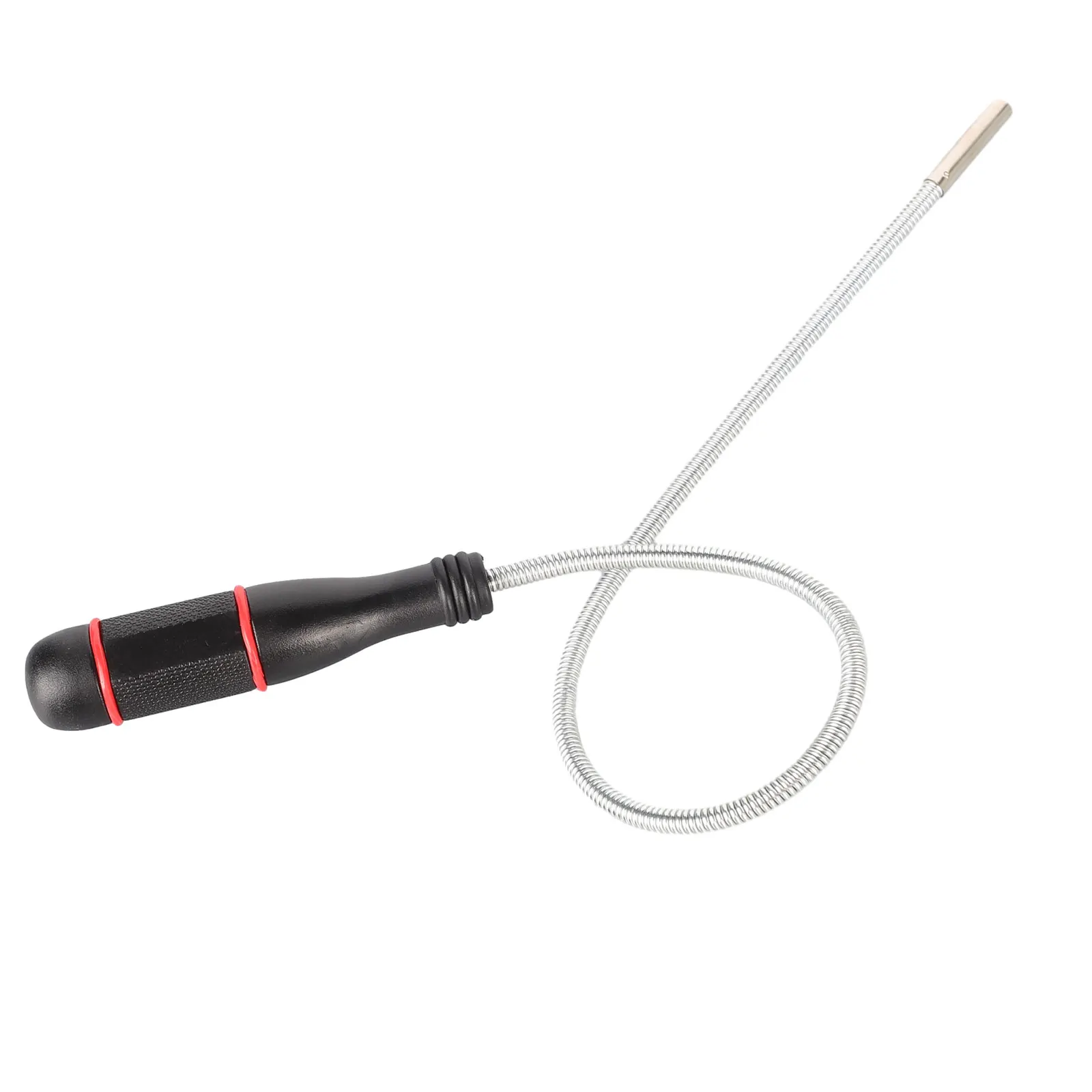 Flexible Magnetic Tool with Spring-Enabled Bendability and Narrow Magnet Head for Locating Bolts Nuts and Keys in Confined Areas