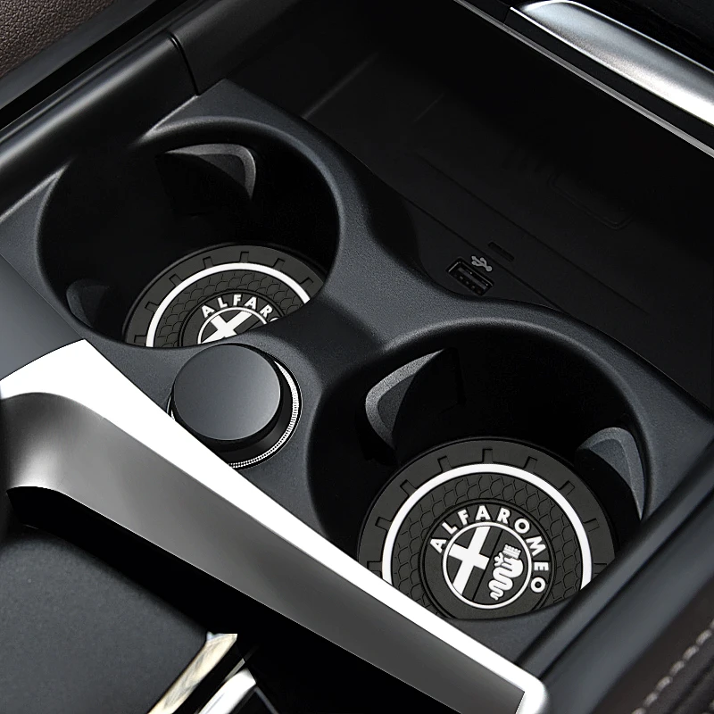 Posavasos antideslizante para coche, accesorios para Alfa Romeo Sportiva Mito 147 159 Giulia Giulietta GT, 2 unidades