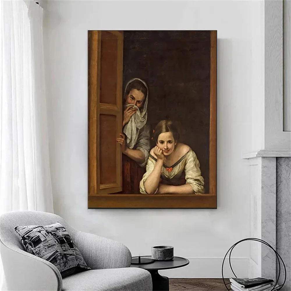 Couple Western Oil Painting Posters And Prints Funny Portrait Canvas Wall Art Retro Home Decorative Painting Room Cuadros