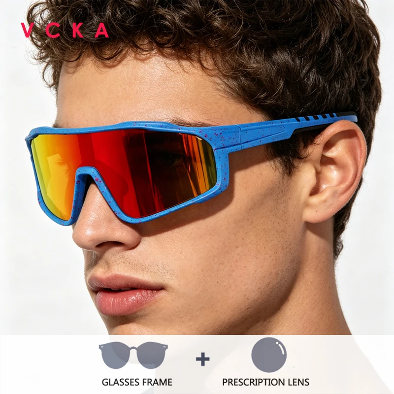 

VCKA Sports Myopia Hyperopia Sunglasses TR90 Men Women Outdoor Riding Goggles Polarized Driving Optics Prescription UV400Glasses