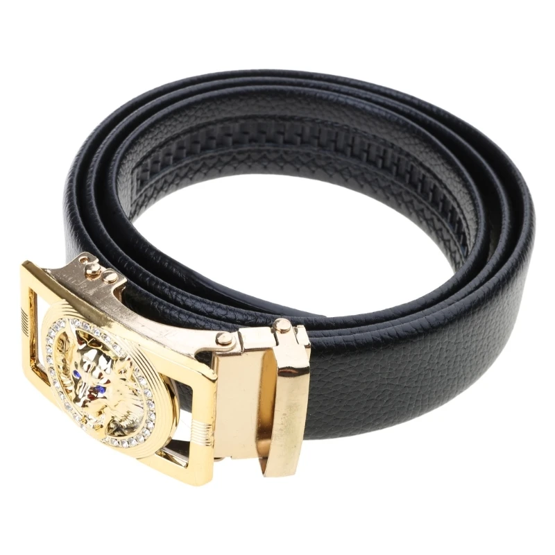 Western Cowboy Belt Casual for Men Wolf Buckle Collection Casual Outfit