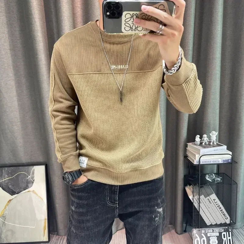 

T Shirt for Man Sweatshirts Men's Clothing Round Neck Top Pullover Designer Full Sleeve Quotes New Regular Fit Cotton Xxl Normal