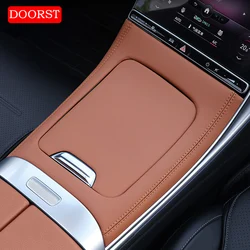 Center Console Leather Panel Cover Trim Frame Interior Modification Accessories For Mercedes Benz C CLE GLC Class W206 X254