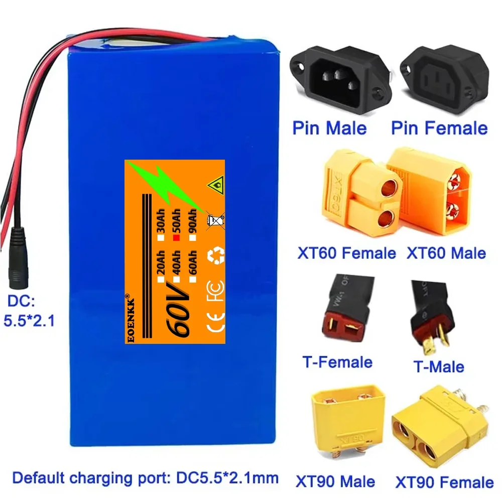 Original 36V 48V 60V 50Ah 21700 Lithium electric bicycle Battery Pack For 42V 54.6V 67.2V batteries Charger