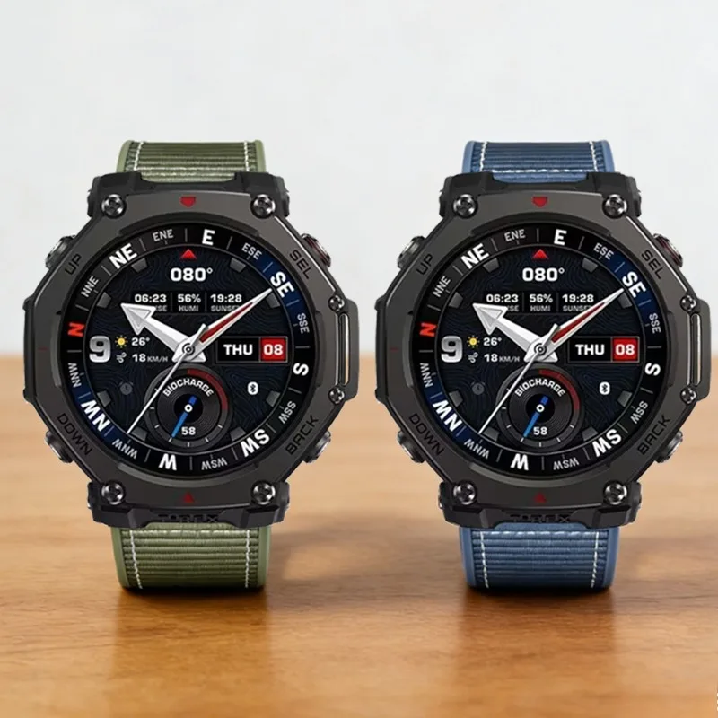 22mm Composite Silicone Strap For Amazfit T-Rex3 Pro 48mm Nylon Braided Sports Bracelet For Amazfit Helio/Bip 6/Balance 2 Correa