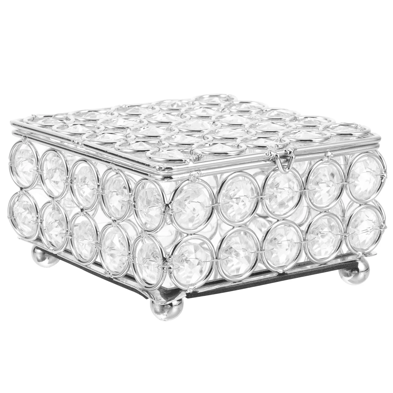 Crystal Jewelry Box Small Jewelry Case For Ring Bracelet Necklace Storage Gift Box Anniversary Birthday Valentine Decor