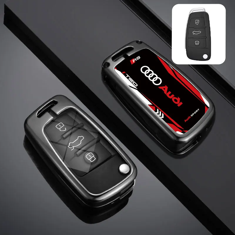 Fashion Car Key Case Cover Smart Remote Shell For Audi A3 A4 A5 C5 C6 8L 8P B6 B7 B8 C6 RS3 Q3 Q7 TT 8L 8V S3 Holder Accessories view 5