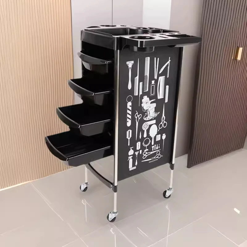 All-in-One Salon Furniture Professional Styling Tools Organizer Mobile Salon Trolley for Barber Shop Hairdressing Workstation