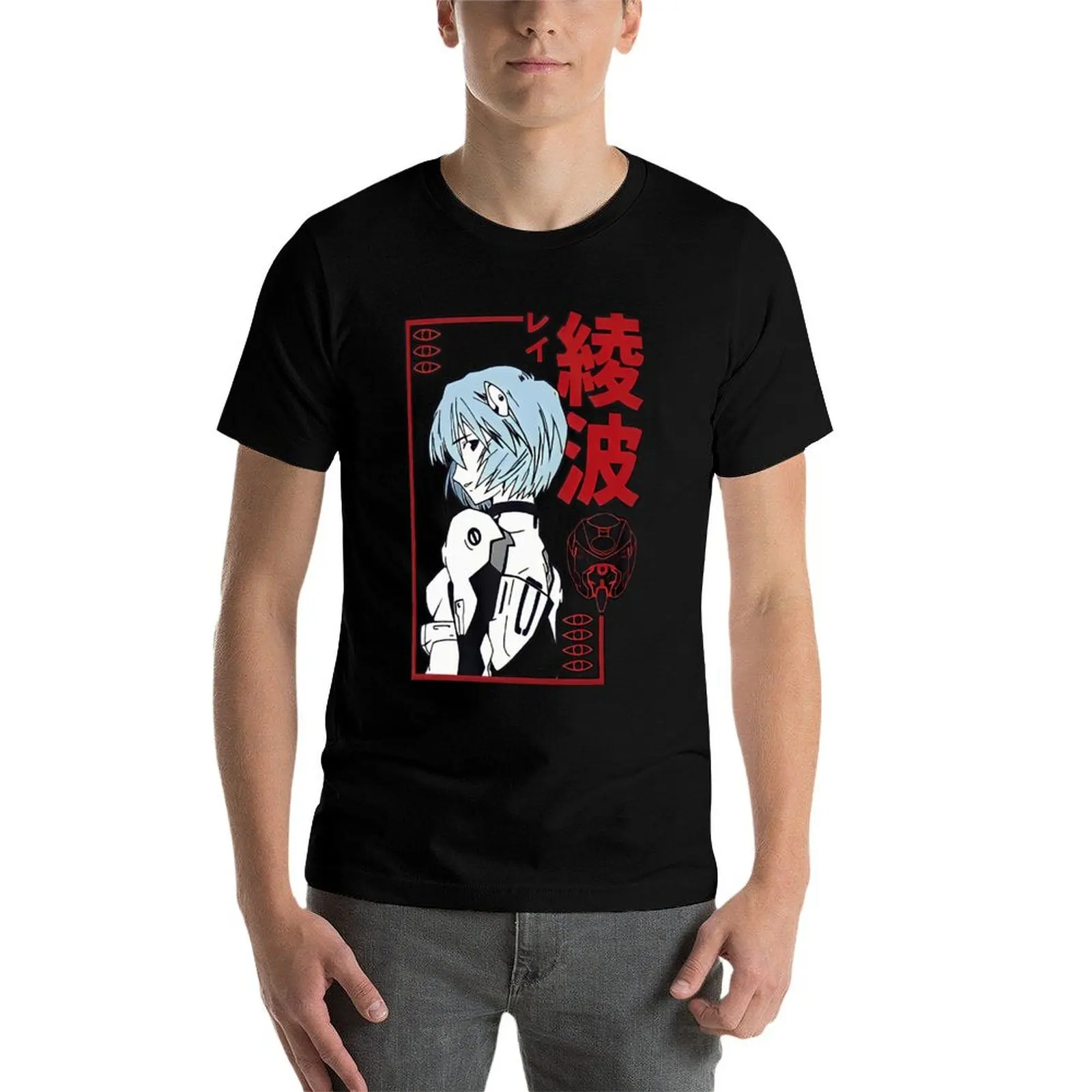 Rei Ayanami Red Style T-Shirt street wear blue archive kawaii clothes black t-shirts for men