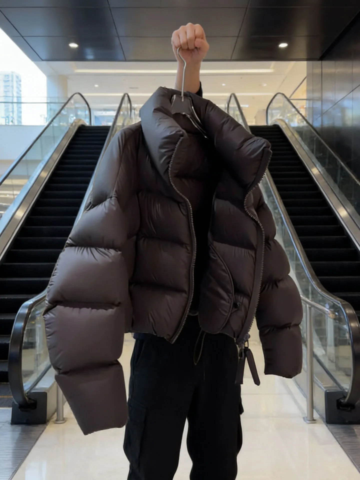 Coreano sle ort puffer jaet feminino bla bolha casaco inverno thi outerwear cintura alta longo sve fechamento com zíper quente