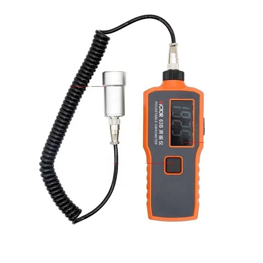 

63B RuoShui Handheld 0~1999um 10 to 1000Hz with Magnetic Probe Portable vibrometro Vibrate Test Meter Vibration Meter