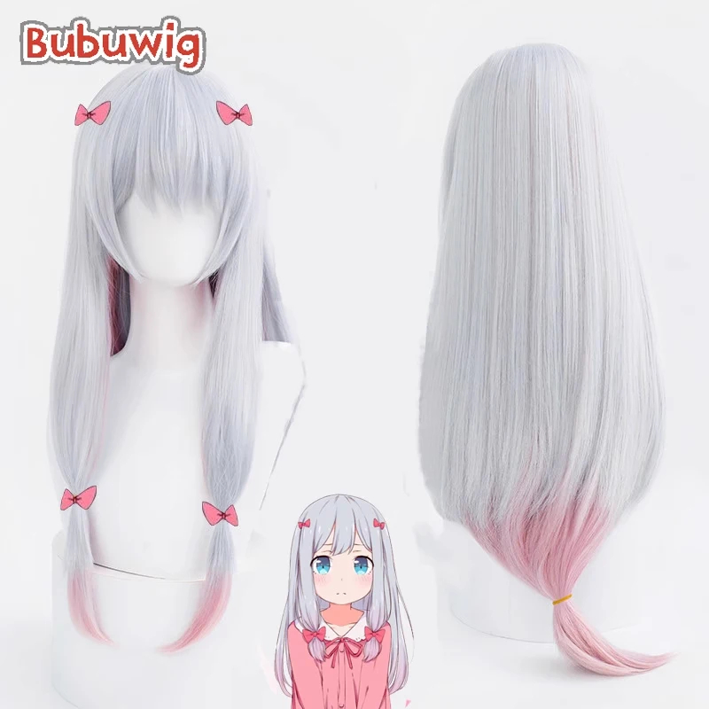 

[Big Sale]Bubuwig Synthetic Hair Izumi Sagiri Cosplay Wigs Eromanga Sensei Izumi Sagiri 70cm Gray Mixed Pink Wigs Heat Resistant