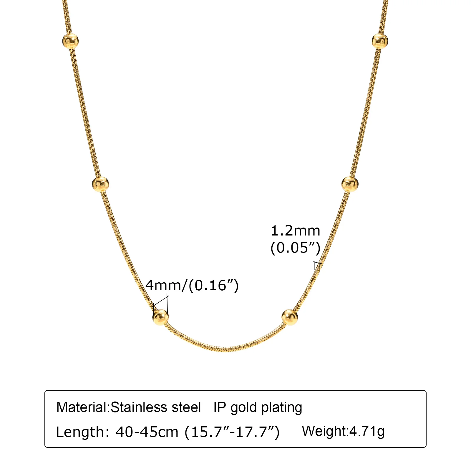 2pcs Set Jewelry,Satellite Chain Necklace With Bracelet, Snake Beaded Ball Link Choker For Women, Fashion Birthday Gift