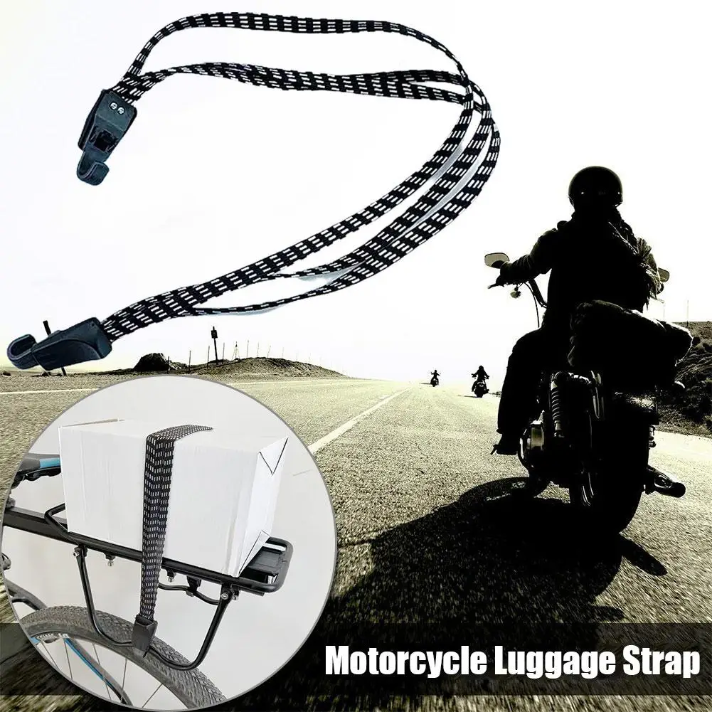 Universal Motos Bagagem Strap, Moto Capacete, fixo retrátil, Elastic engrenagem protetora, de alta resistência, engrenagens líquidas, fivela Anel V9B1, 65 centímetros