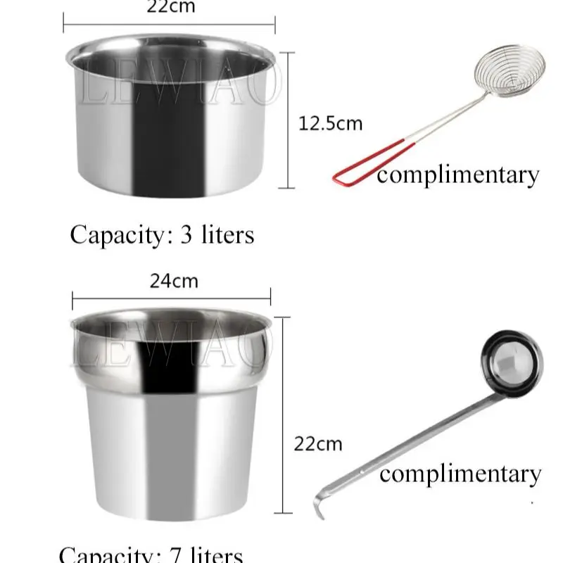 Petite marmite d'isolation de perle de sucre brun, économie d'énergie commerciale, pot de chauffage électronique de soupe, pot de maintien de chauffage électrique, 7L