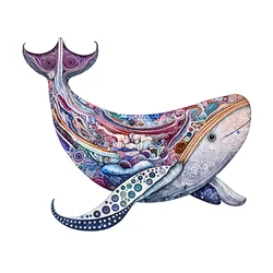Cute Whale Pattern Wooden Puzzle, Irregular Animal Shapes, Stress Relief Toys, Holiday Birthday Gift
