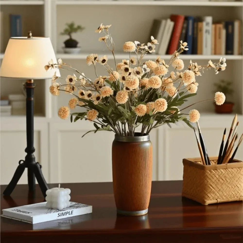 

10pcs Artificial Dandelion Plum Blossom Bouquet Flowers for Christmas Engagement Party Autumn Decorations Valentine's Day Orname
