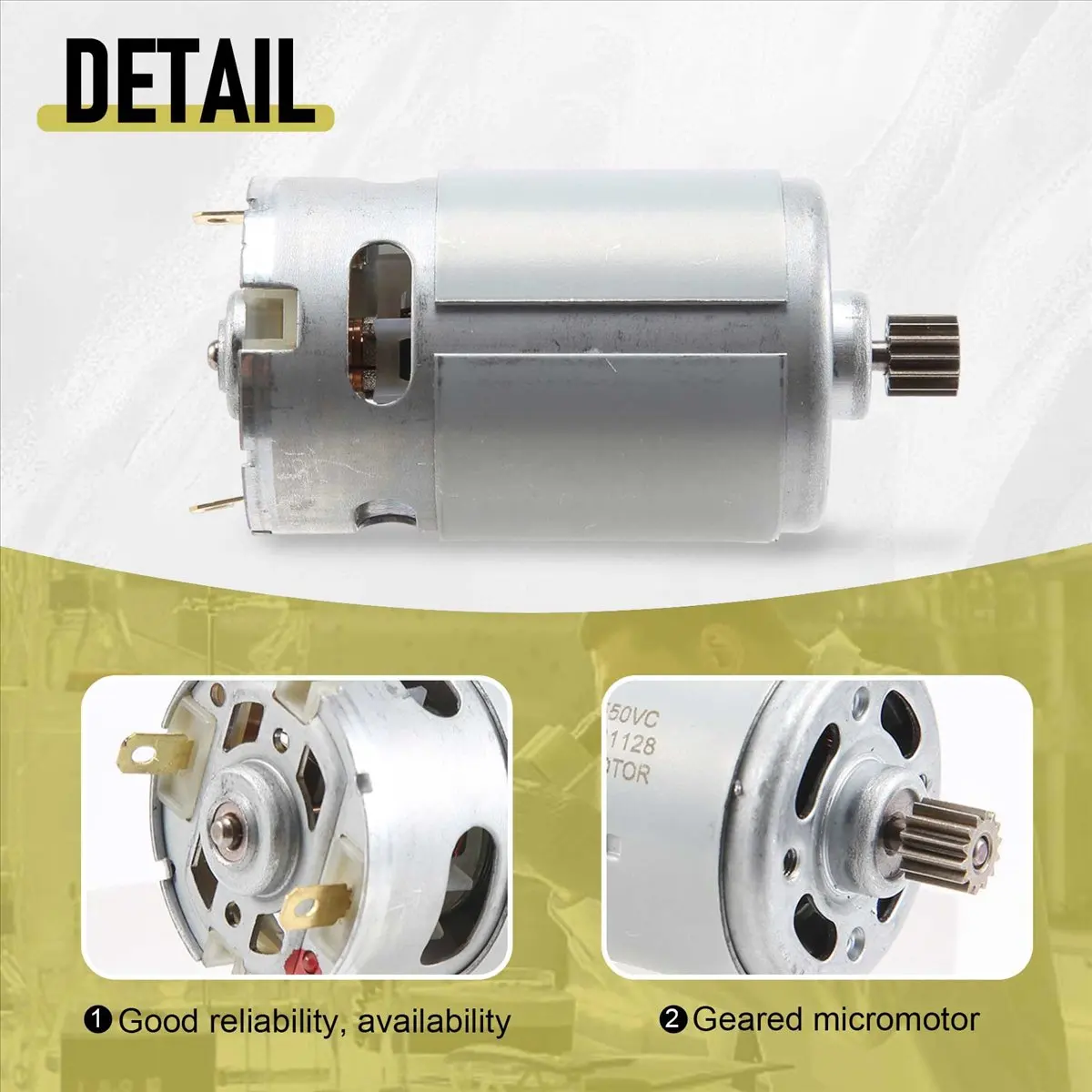 【STABLE QUALITY】RS550 DC Motor 8.2mm 14 Teeth Gear Mini Motor 21V 29800RPM Electric Saw Motor for Reciprocating Rechargeable Han