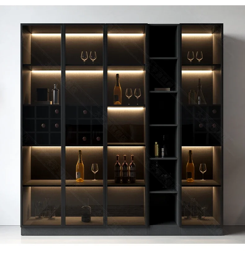 Premium Liquor Display Wine Cabinets Living Room Glass Wall Luxury Wine Cabinets Commercial Storage Botellero Vino Furniture
