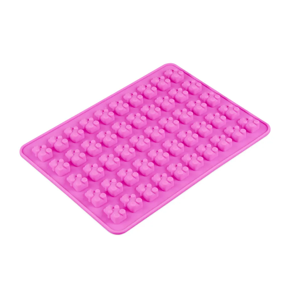 50 Small Bear Silicone Mold Heat Resistant Cartoon Candy Chocolate Molds DIY Baking Ice Tray Nonstick Kitchen Tools