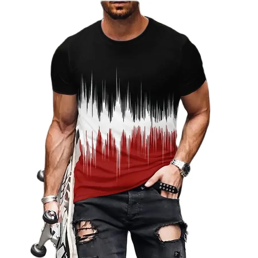 

Summer Fashion Microwave Seismometer Graphic T-shirt For Men Europe and America Trend 3D Printed Round Neck Short Sleeve Tees