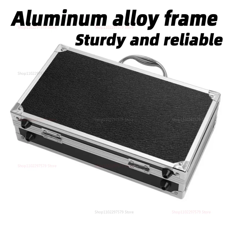 Aluminum Tool Box Portable Instrument Storage Case with Sponge Lining Impact Resistant Handheld Toolbox 30x17x8cm for Workshop