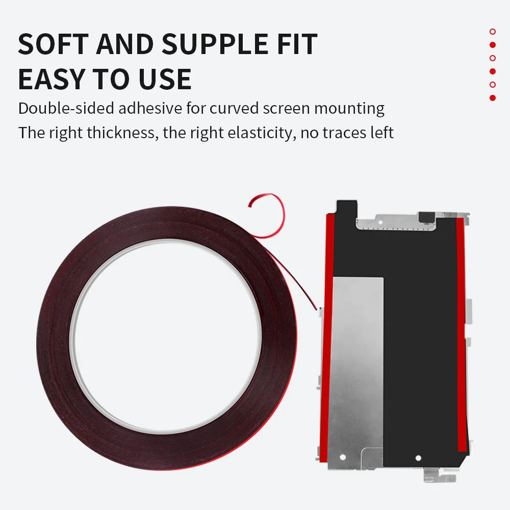 LUXIANZI 10M 0.3/0.5mm Double Sided Sticky Foam Tape Curved Screen Sticker Traceless For Mobile Phone Display Repair Accessories
