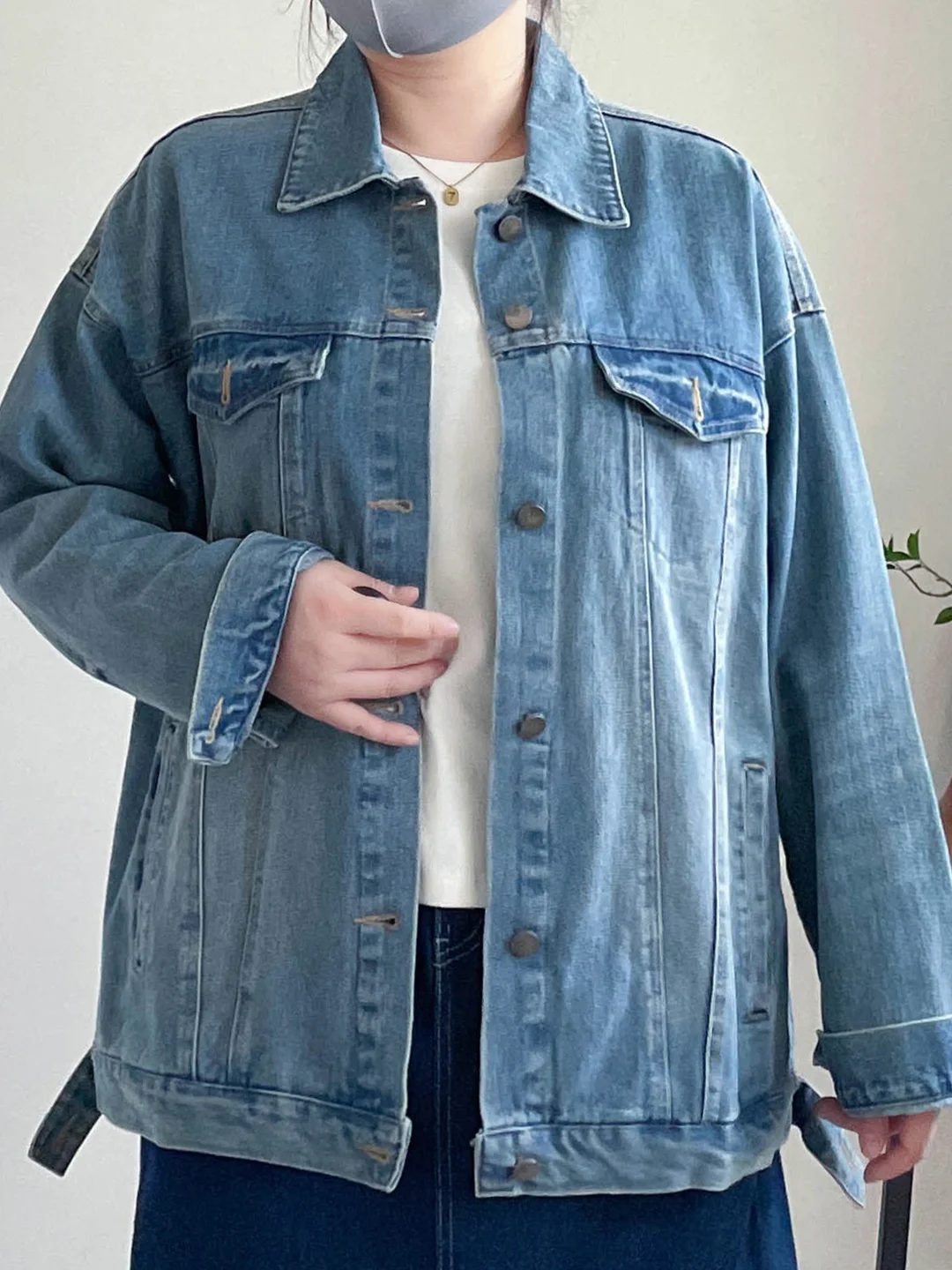 

plus Size Denim Jaet Women Loose Slimming Casual Spring Jaet High-End Feeling Women's Faion Outerwear Resin Color Lo