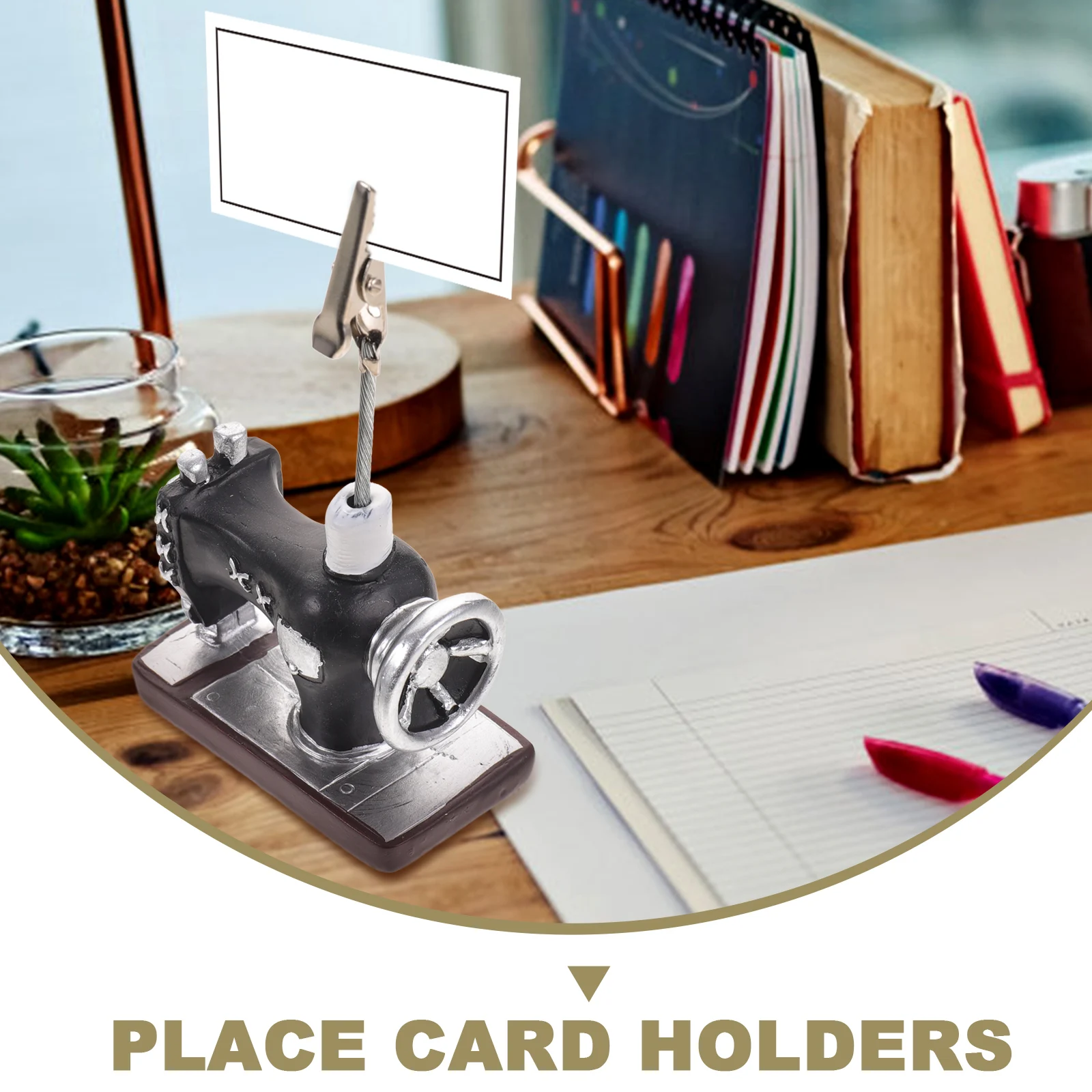 

2 Pcs Wedding Message Folder Decorative Photo Clips Desk Office Card Holder Retro