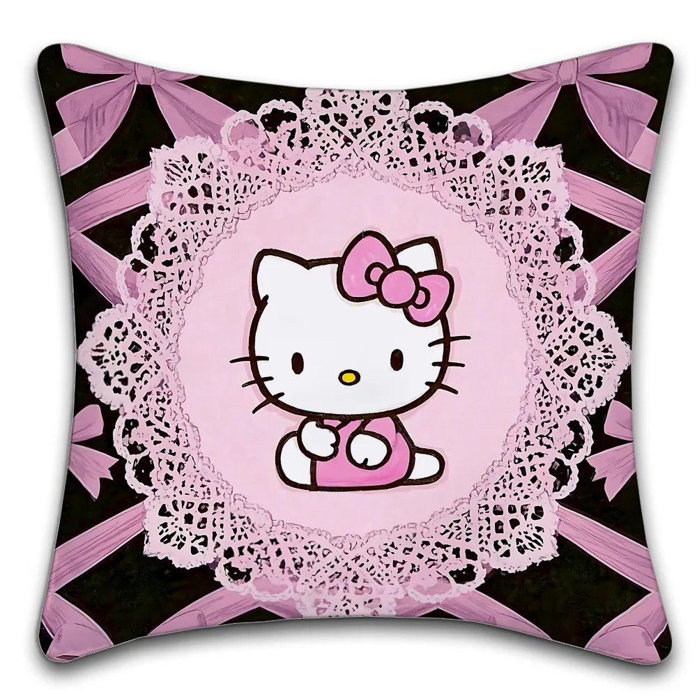 Sanrio HELLO kitty Pillow Covers Cartoon Sofa Decorative Home Double-sided Printing Short Plush Cushion Cover Christmas gifts