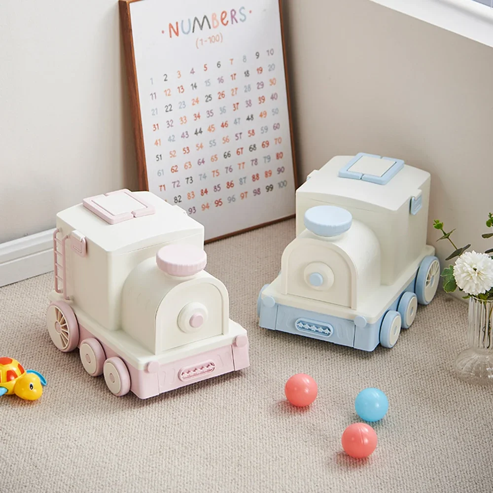 

New Cartoon Train Organizer - Multi-Use Storage Box for Children's Toys & Home Essentials