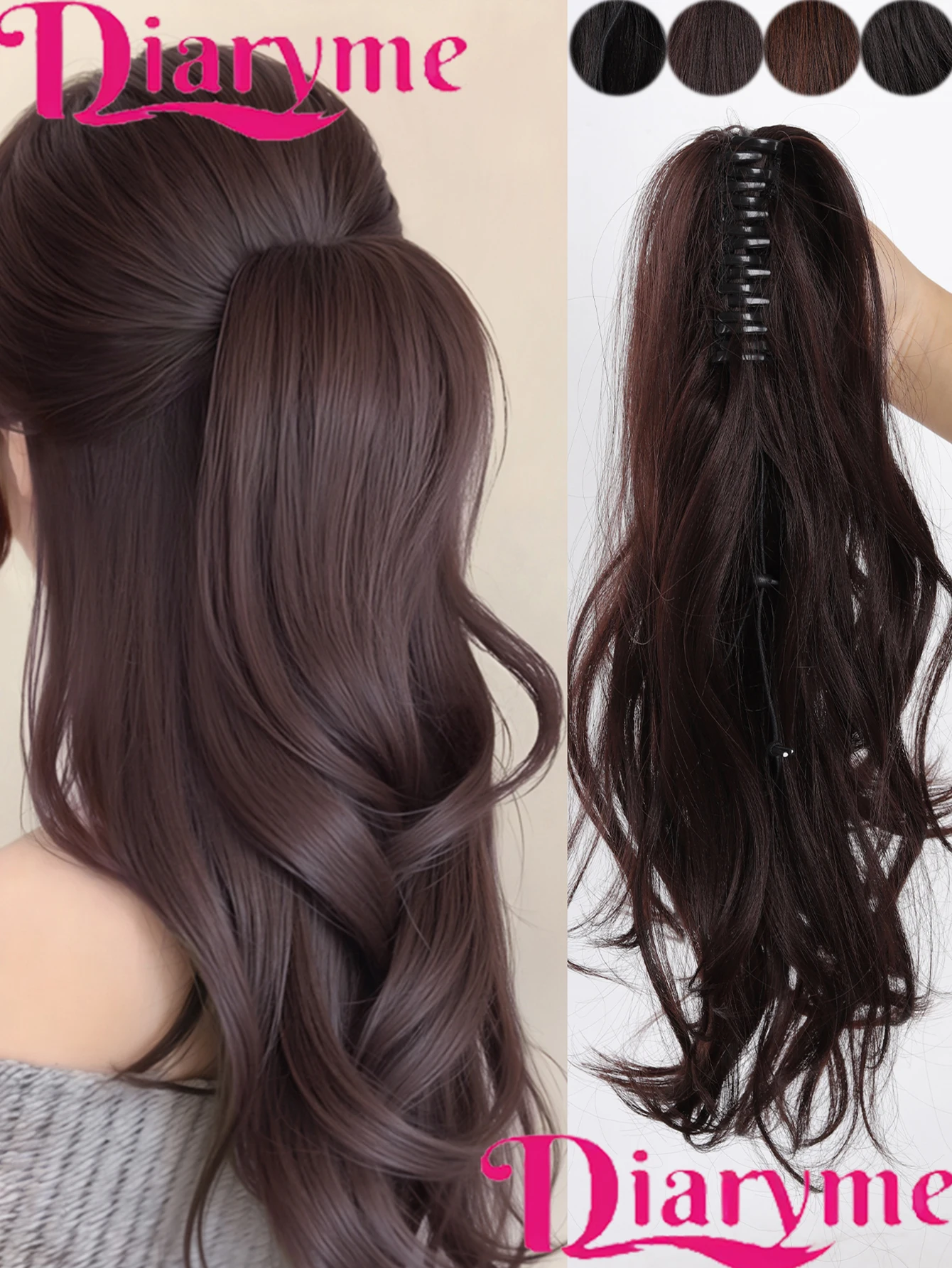 

Черный парик-хвост 16 дюймов, модный накладной хвост, изготовлен из термостойкого синтетического волокна.