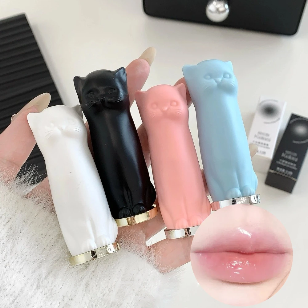 Bálsamo labial de gato, lápiz labial que se desvanece para prevenir la sequedad, elimina las líneas secas, hidrata el brillo de labios, cuidado de los labios, Cosméticos de reparación nutritivos