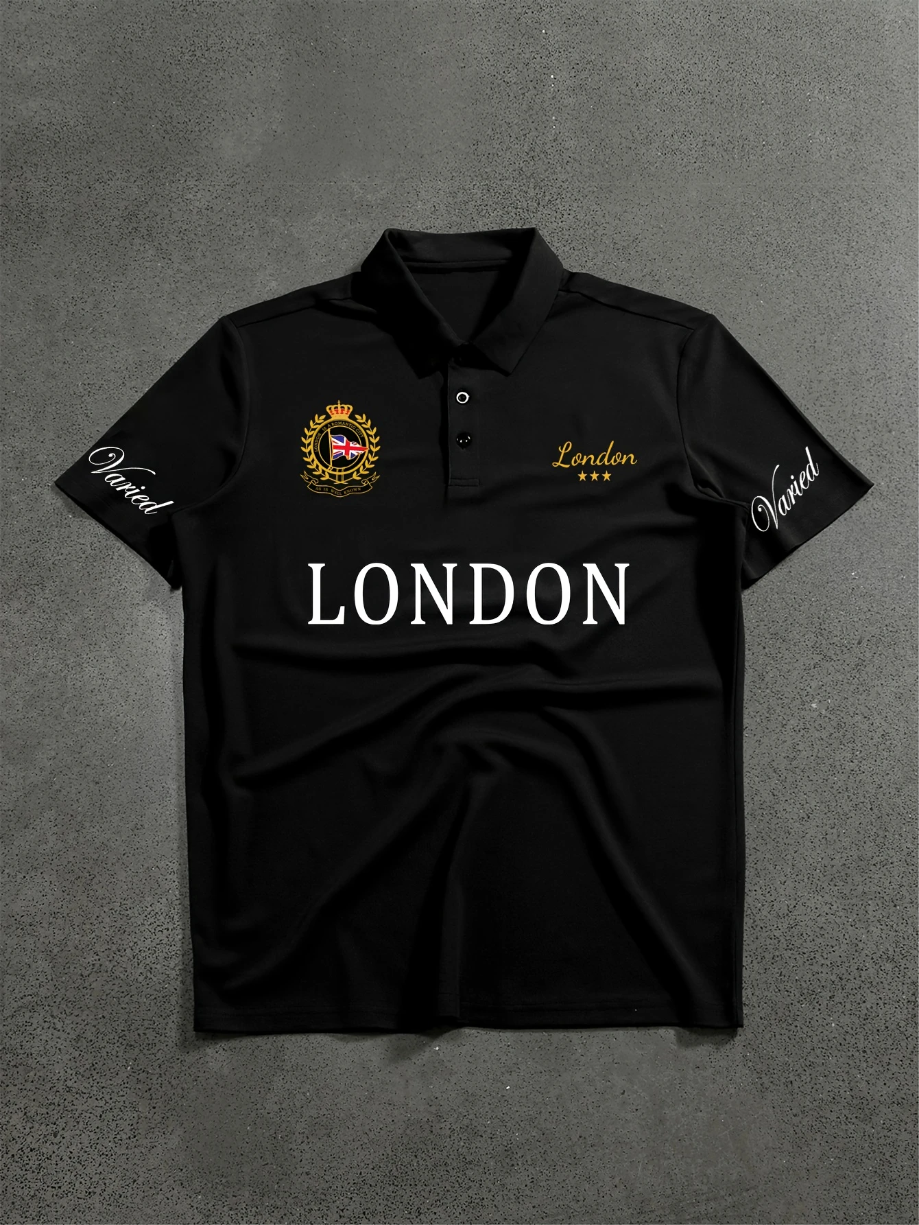 Men'S Casual Print Pattern Polo Shirt, City Name Print, Hip-Hop Style, Street Fashion, Casual Wear, Summer Outdoor Wear