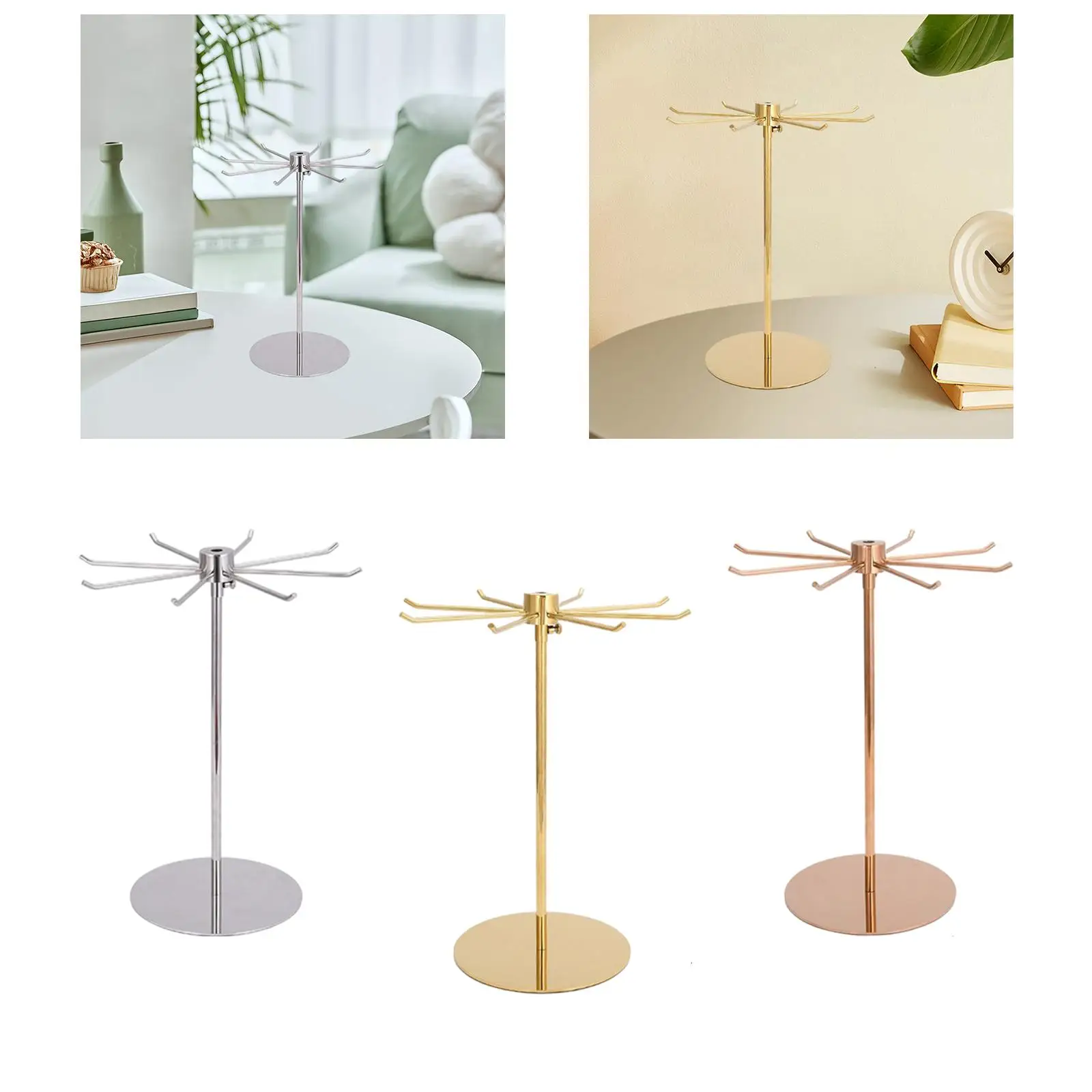 

Rotating Jewelry Display Stand Multifunction Portable Rustproof Jewelry Storage