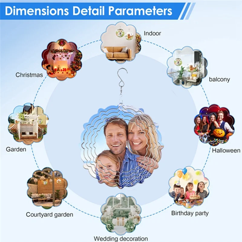 6 قطعة 8In التسامي الرياح سبينر الفراغات ، سبينر تعليق تقليم التسامي الرياح سبينر لساحات وحديقة مستديرة