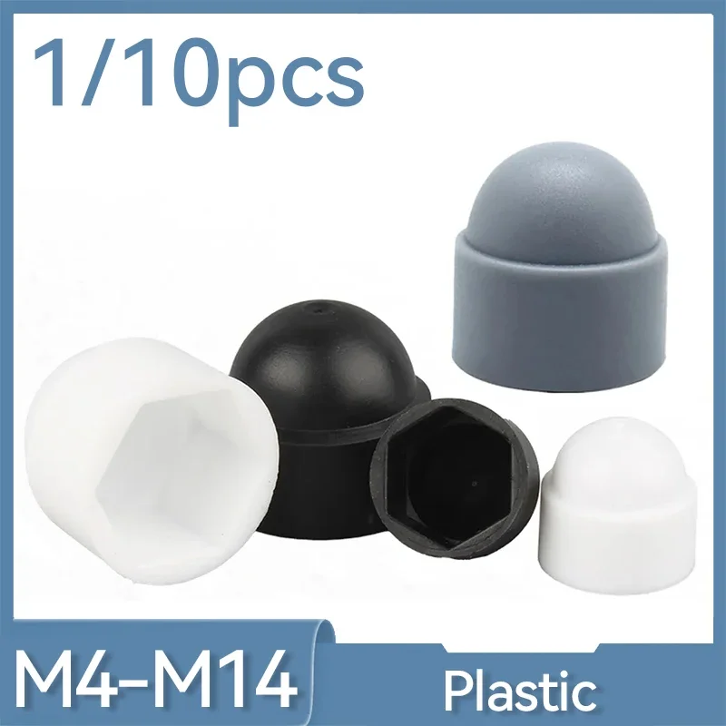 10-30szt Nakrętki sześciokątne PE Plastikowe nakrętki sześciokątne M4 M5 M6 M8 M10 M12 M14 Nakrętki do śrub Nakrętki ochronne do kół samochodowych Dekoracja zewnętrzna
