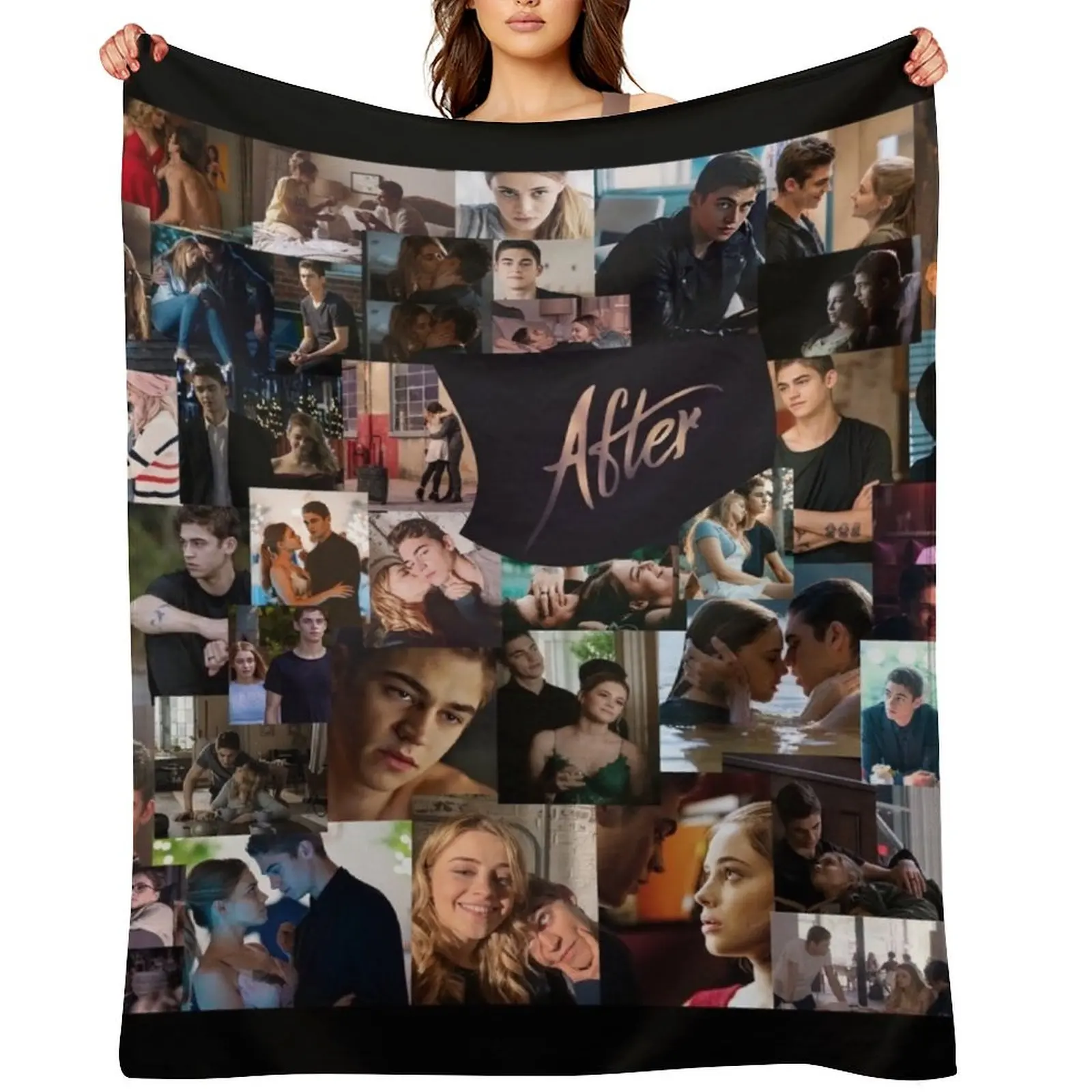 

After Collage Throw Blanket bed plaid Nap Decoratives Camping Blankets