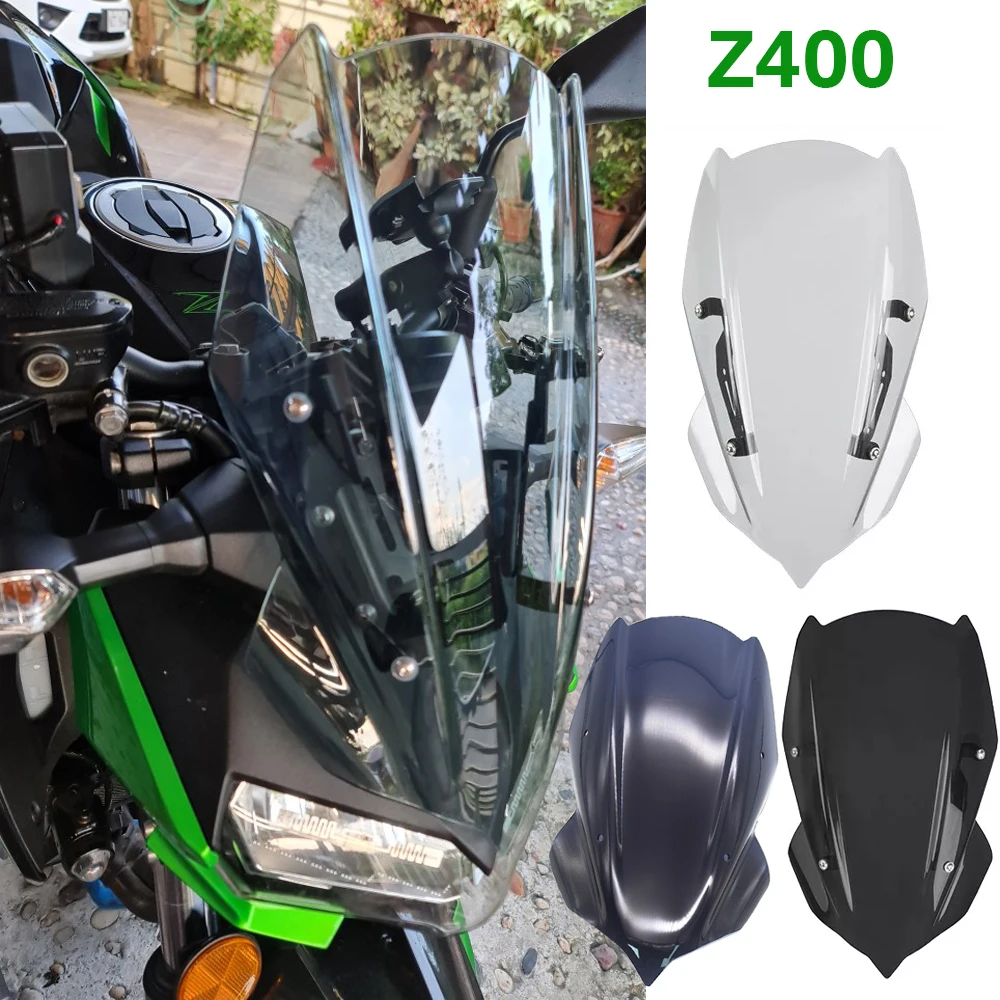 

Motorcycle Accessories For Kawasaki Z400 Windscreen Windshield Wind Deflector Screen Double Bubble Z 400 19 2020 2021 2022 2023