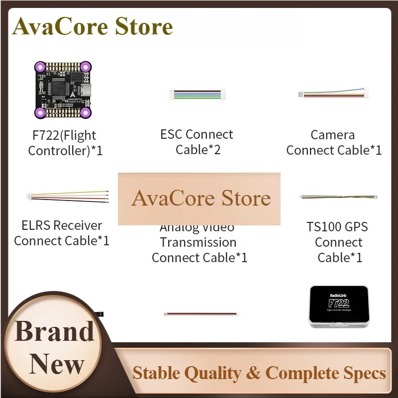 AvaCore1pcs F722 Racing Flight Controller OSD Integrated FC, Compatible 4-in-1 ESC Plug-and-play And 2-8 Axis Multirotor