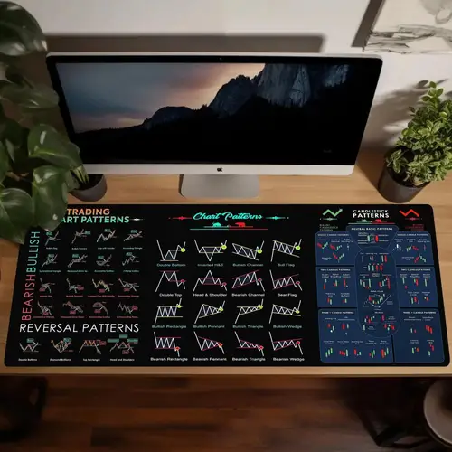 Alfombrilla de ratón con patrón de tabla caliente para el mercado de valores, almohadilla de escritorio para comerciante de Bitcoin Forex, regalo para inversor, candelabro, alfombrilla artística para teclado