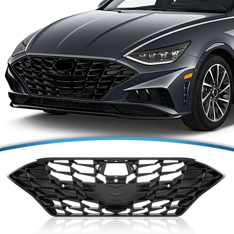 شبكة المصد الأمامي لـ 20202023 Hyundai Sonata Limited SEL Sport Models إصدار رياضي مع مستشعر متكامل وفتحات كاميرا #1