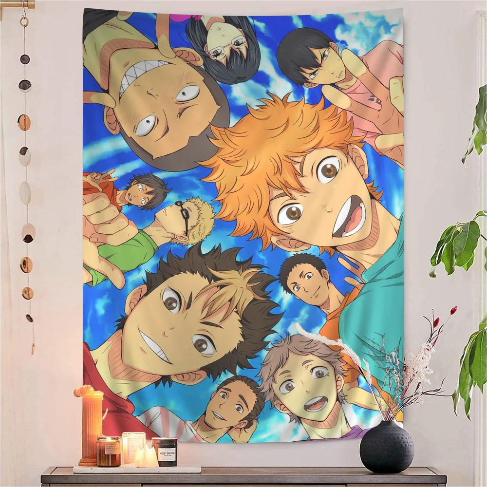 

Haikyuu! Японский мультфильм аниме Печатный Большой Настенный Гобелен искусство научная фантастика Декор для комнаты домашний декор одеяло