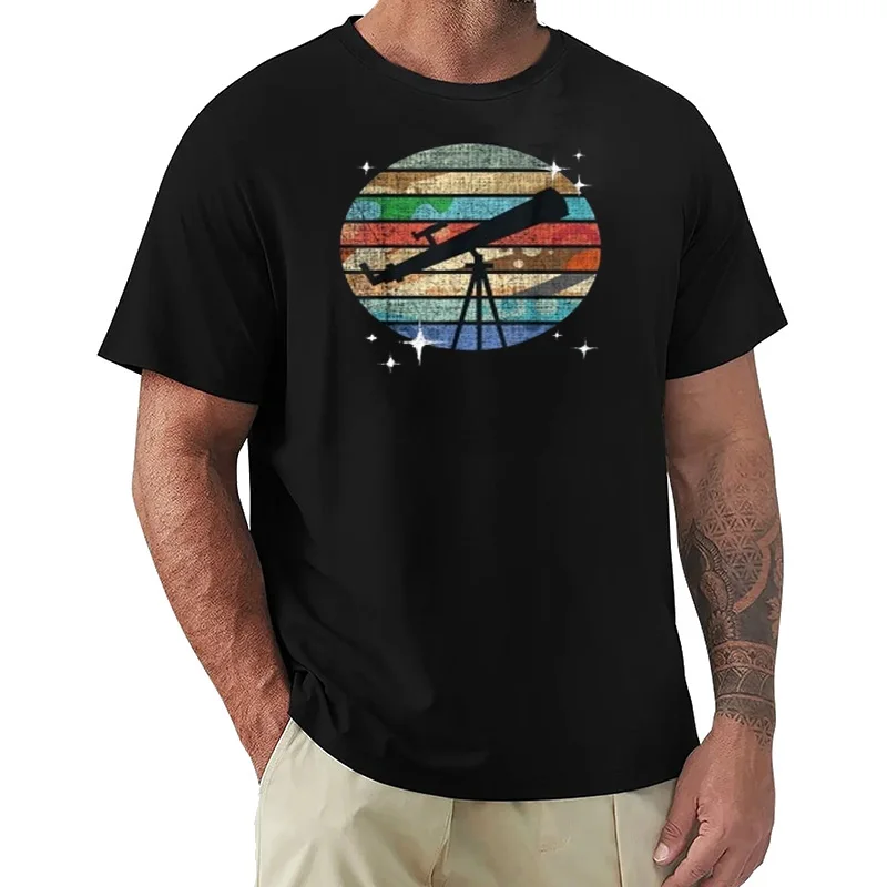 

Футболка с телескопом планеты солнечной системы, астрономия, научный фанат, мужская одежда, топы, футболки с графикой, Camisas