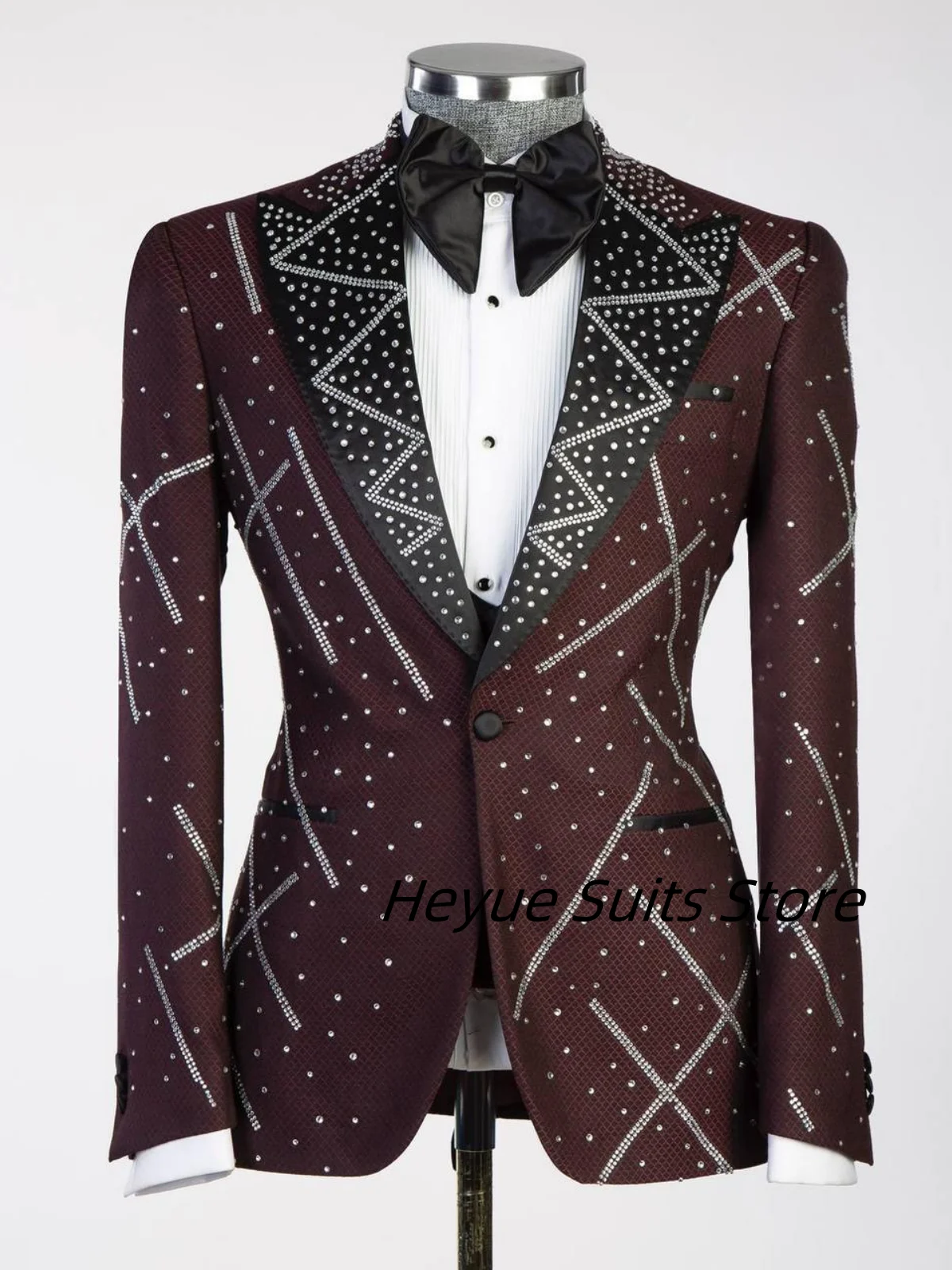 Luxury Men Suits Slim Fit Fashion Groom Wedding Party Tuxedos Custom Made Business 3Pieces Male Blazers Gentleman Costumes Homme