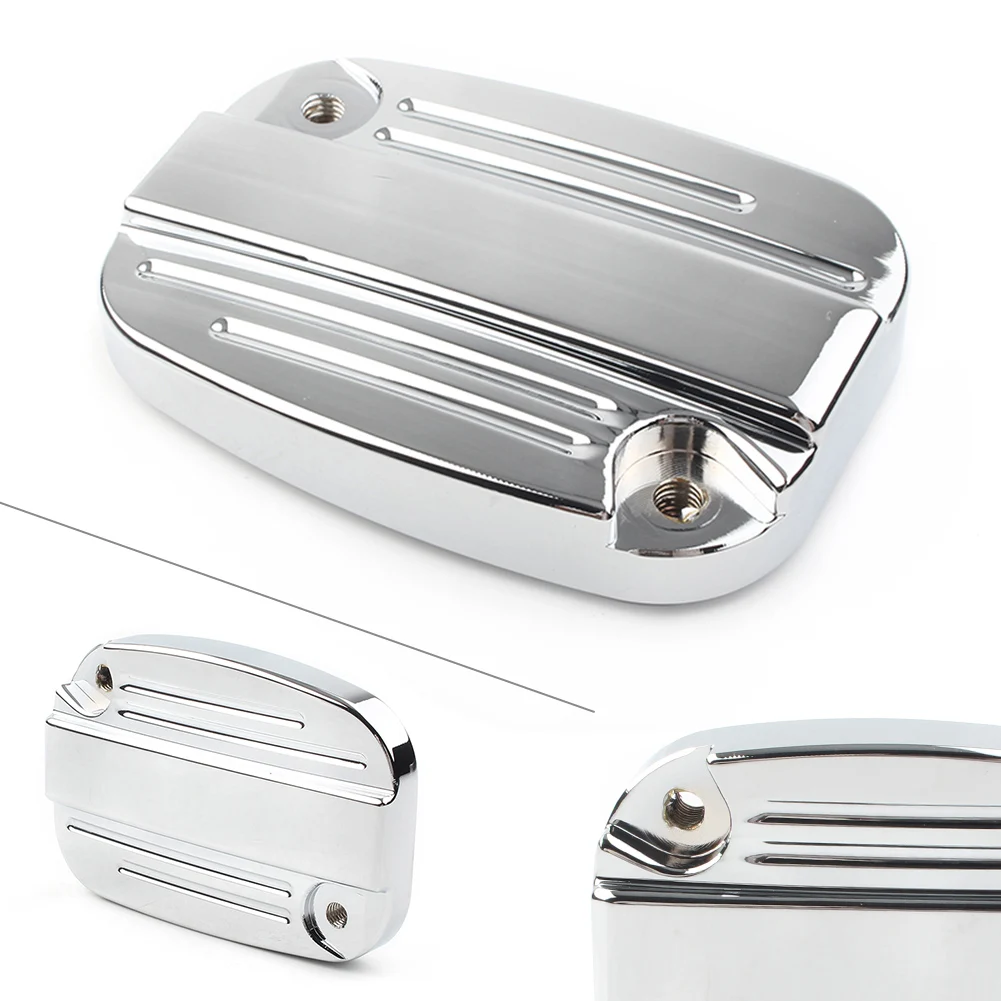 1PCS Chrome CNC Motorcycle Right Brake Master Cylinder Cover Cap Left for Harley Touring Street Road Glide V-Rod 2007-2012