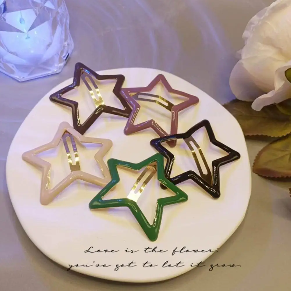 Large Star Hairpin  Broken Hair Clip  Star Pentagram  Colorful BB Clip Hair Clip  Simple And Stylish Five-pointed Star Hairpin