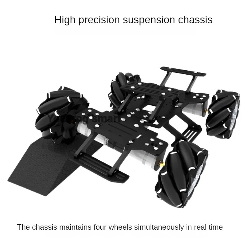 4WD Mecanum Wheel Robot Car with Strong Magnetic Motor Suspension Chassis for Raspberry Pi STM32 for Arduino Programmable Robot