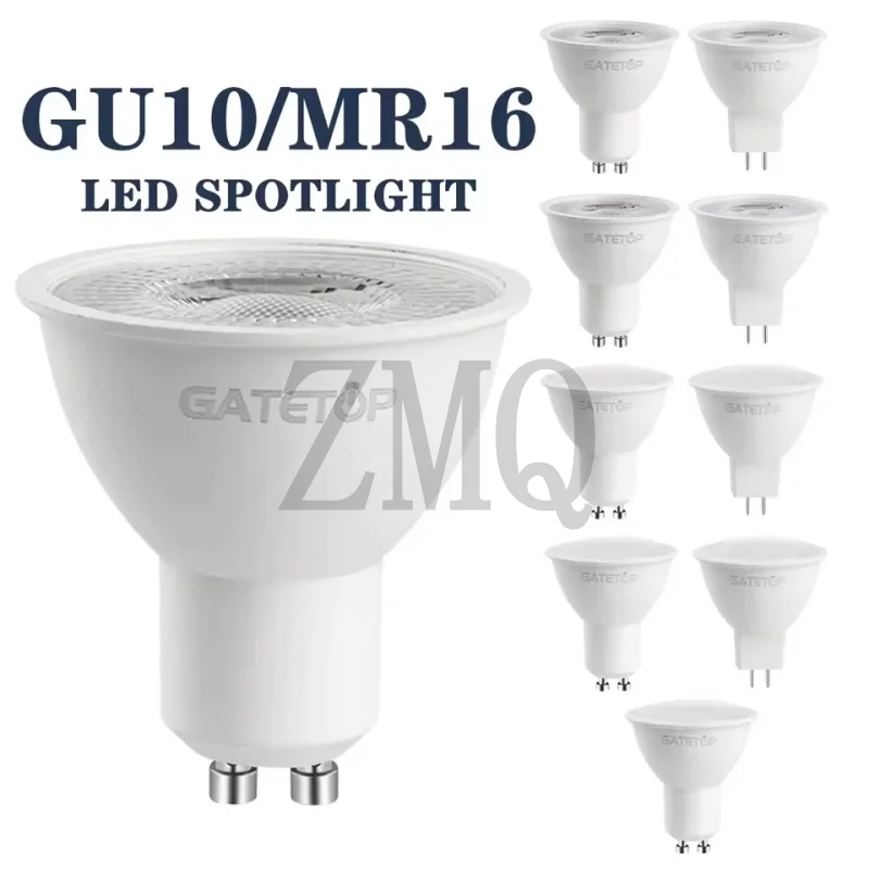 10 Pack Focos Gu10 Spotlight Lampara 220V Lled Bulb Wholesale 6W White Warm 3000K 6000K Suitable for Home Commercial Buildings